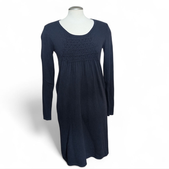 Boden Navy Blue Cotton/Cashmere Blend Knit Sweater Dress Size 8 - Picture 5 of 10